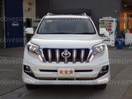 Спідниця переднього бампера Modelista LED Toyota Land Cruiser Prado 150 2013+ ABS чорний колір