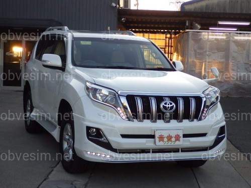 Спідниця переднього бампера Modelista LED Toyota Land Cruiser Prado 150 2013+ ABS чорний колір