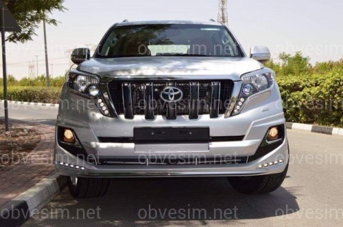 Спідниця переднього бампера Modelista LED Toyota Land Cruiser Prado 150 2013+ ABS чорний колір