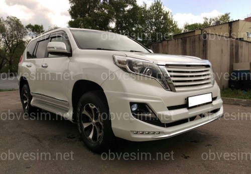 Спідниця переднього бампера Modelista LED Toyota Land Cruiser Prado 150 2013+ ABS чорний колір