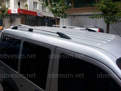 Рейлінги на дах з металевими кріпленнями Ford Connect 2004-2011 Коротка база 2007-2015 колір під хром (полірований алюміній)