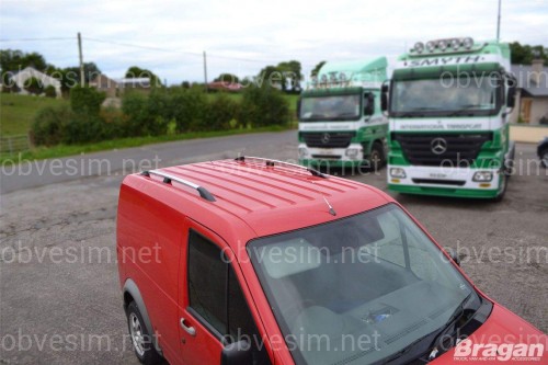 Рейлінги на дах із пластиковими кріпленнями Ford Transit Connect / Tourneo 2004-2014 КОРОТКА БАЗА, під хром (полірований алюміній)