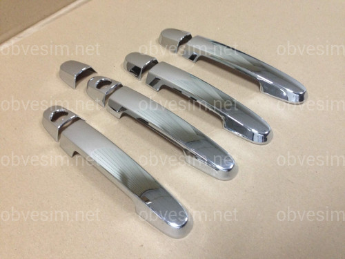 Накладки на ручки WELLSTAR Toyota Corolla 02-12 / Auris 07-12 / Camry 30 02-06 / Rav-4 00-05 / Yaris 05-12 / Hilux 05-12 / Terios 06 - хромований пластик 4шт. звичайний ключ