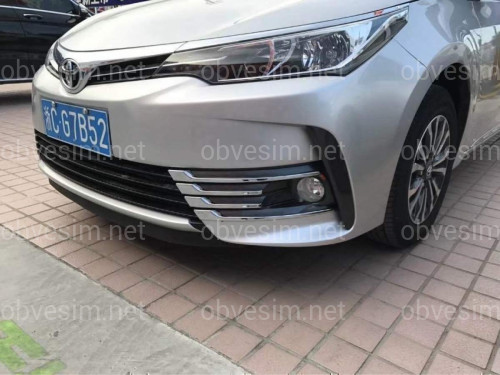 Хром накладки на протитуманні фари Toyota Corolla рестайлінг 2016-(хромований пластик) 8 частин