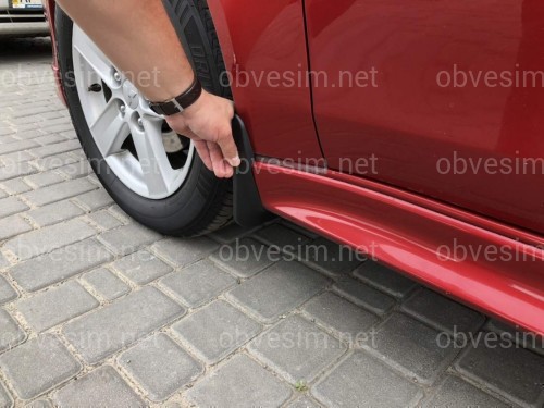 Бризковики Mitsubishi Lancer X під поріг (до рейсталінгу) комплект 4 шт.