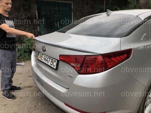 Спойлер ліп вузький на багажник Kia Optima 2010-2013 ABS пластик під фарбування