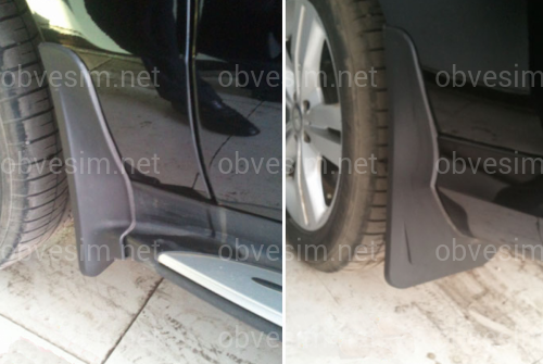 Бризковики Mercedes-Benz ML class W166 2012-2015 для авто AMG ПАКЕТ З ПІДНІЖКАМИ, комплект 4 шт.