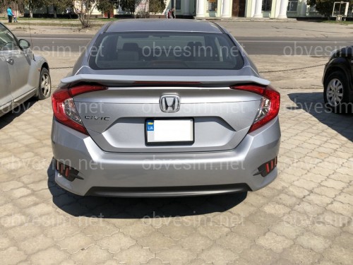 Спойлер багажника Honda Civic зі стоп сигналом 2016-ABS пластик під фарбування