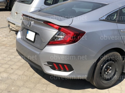 Спойлер багажника Honda Civic зі стоп сигналом 2016-ABS пластик під фарбування