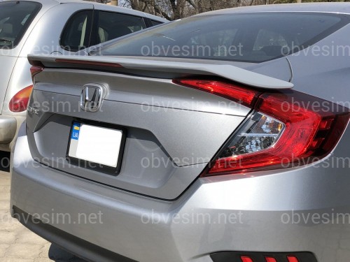 Спойлер багажника Honda Civic зі стоп сигналом 2016-ABS пластик під фарбування