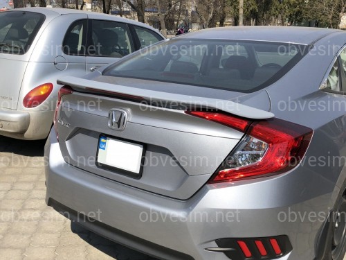 Спойлер багажника Honda Civic зі стоп сигналом 2016-ABS пластик під фарбування