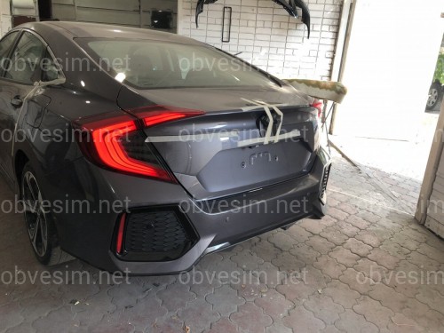 Бампер задній SI Honda Civic 4D 2016-2019 комплектний