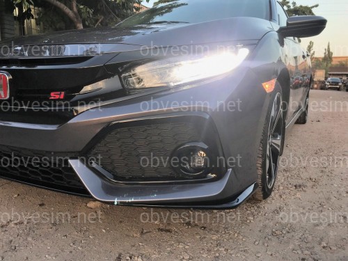 Решітка радіатора SI для Honda Civic 4D тІльки SI / 5D 2016 - з віями, чорний колір (без емблеми)