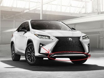 Хром переднего бампера F-Sport Lexus RX 2015-2019 5312248080 глянцевый хром