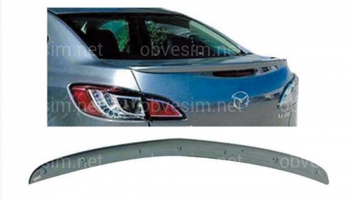 Спойлер ліп на багажник Mazda 3 2009-2013 седан, ABS пластик під фарбування