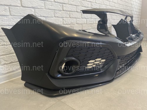 Бампер передній SI Honda Civic 4D / 5D 2016-2020 (бампер, губа, сітки)