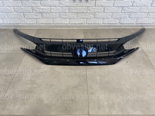 Решітка радіатора SI для Honda Civic 4D тІльки SI / 5D 2016 - з віями, чорний колір (без емблеми)