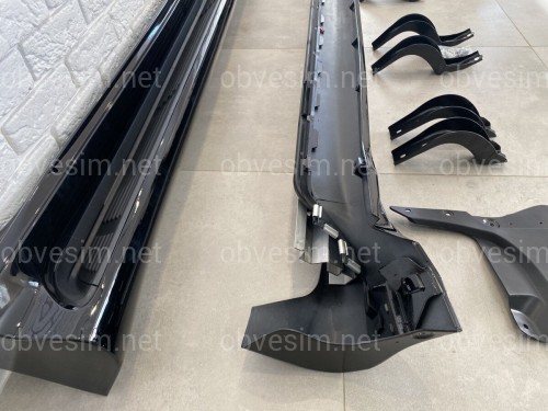 Бічні пороги Lexus GX 460 / Toyota Land Cruiser Prado 150 2009-2021 у чорному кольорі