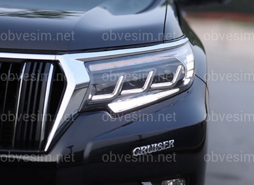 Led фари 3 лінзи Toyota Land Cruiser Prado 150 рестайлінг 2018+