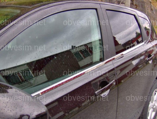 Молдінги вікна нижні Nissan Qashqai 2010-2013 (нержавіюча сталь)