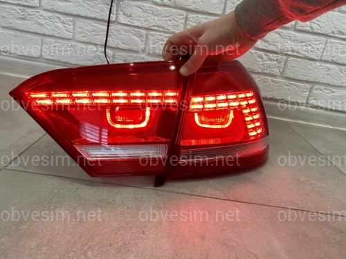 Задні LED стопи ліхтарі Volkswagen Passat B7 USA 2011-2015 (ЖОВТИЙ ПОВОРОТНИК)