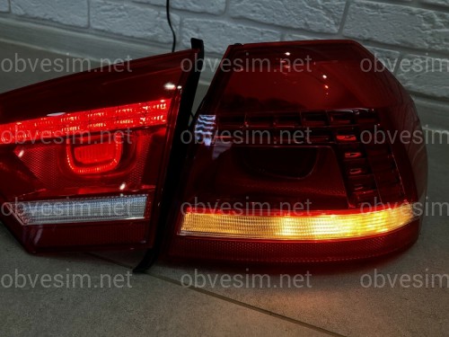 Задні LED стопи ліхтарі Volkswagen Passat B7 USA 2011-2015 (ЖОВТИЙ ПОВОРОТНИК)