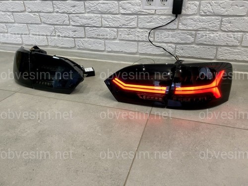 Задні LED ліхтарі стопи Volkswagen Jetta 6 2011-2014 у стилі Audi Black