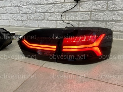 Задні LED ліхтарі стопи Volkswagen Jetta 6 2011-2014 у стилі Audi Black