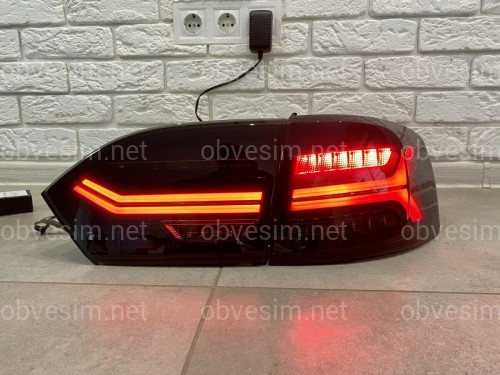 Задні LED ліхтарі стопи Volkswagen Jetta 6 2011-2014 у стилі Audi Black