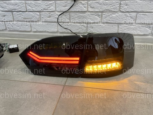 Задні LED ліхтарі стопи Volkswagen Jetta 6 2011-2014 у стилі Audi Black