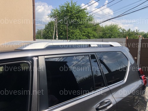 Рейлінги на дах Toyota Land Cruiser Prado 150 2009-2020 якість оригіналу (алюміній 2шт.) КОЛІР СРІБЛО