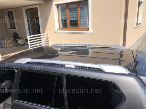 Рейлінги на дах Toyota Land Cruiser Prado 150 2009-2020 якість оригіналу (алюміній 2шт.) КОЛІР СРІБЛО