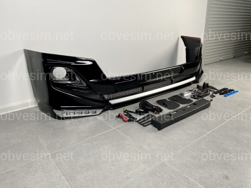 Спідниця переднього бампера Modelista LED Toyota Land Cruiser Prado 150 2013+ ABS чорний колір