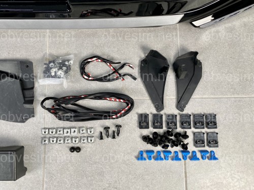 Спідниця переднього бампера Modelista LED Toyota Land Cruiser Prado 150 2013+ ABS чорний колір