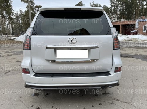 Комплект обвісу Lexus GX 460 2014-2021 сірий колір (спідниці передня та задня, хром молдінг)