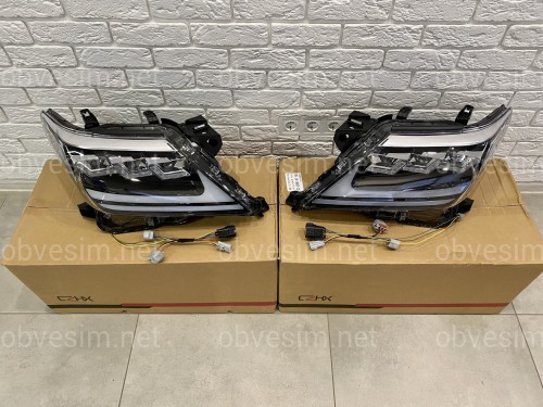 Фари Full LED 3 лінзи Lexus LX 570 2012-2015 у стилі рестайлінг 2016
