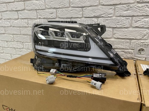 Фари Full LED 3 лінзи Lexus LX 570 2012-2015 у стилі рестайлінг 2016