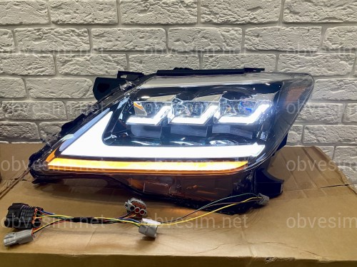 Фари Full LED 3 лінзи Lexus LX 570 2012-2015 у стилі рестайлінг 2016