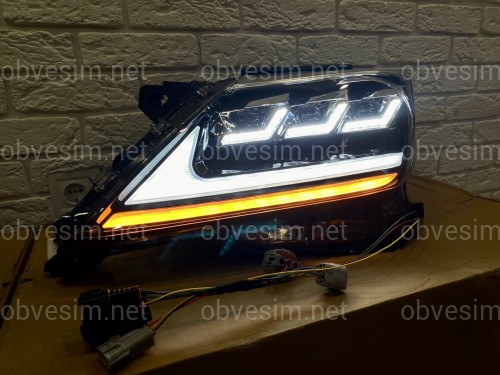 Фари Full LED 3 лінзи Lexus LX 570 2012-2015 у стилі рестайлінг 2016