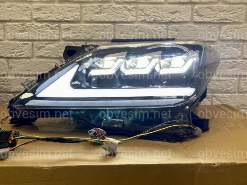 Фари Full LED 3 лінзи Lexus LX 570 2012-2015 у стилі рестайлінг 2016