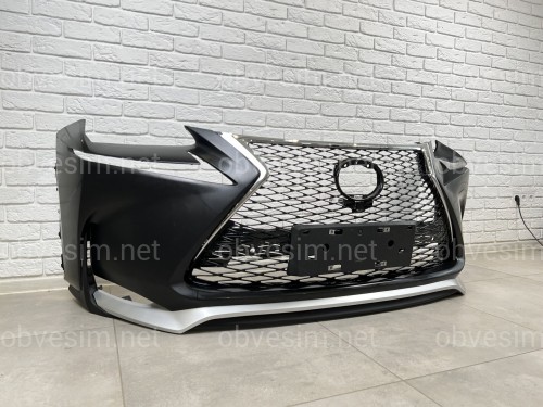 Бампер передній F-Sport Lexus NX 2014-2016 (бампер, спідниця, решітка, хром)