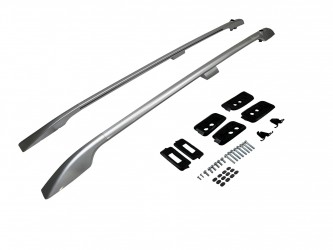 Рейлінги на дах Toyota Land Cruiser 200 2007-2022 З ОТВОРОМ НА ЗАДНІХ КРИШКАХ ПІД ПРАПОР (алюміній 2шт.) колір срібло