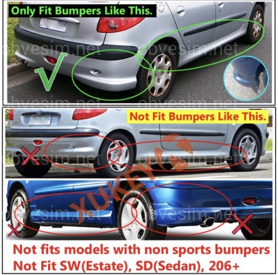 Бризковики Peugeot 206 хетчбек 2004-2008, комплект 4шт.