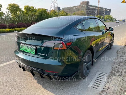 Спойлер лип багажника Tesla model 3 2017- ABS пластик, колір чорний глянець