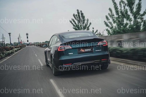 Спойлер лип багажника Tesla model 3 2017- ABS пластик, колір чорний глянець