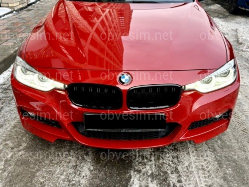 Решітки радіатора ніздрі M3 стиль BMW 3 series F30 F31 чорний глянець 2шт.