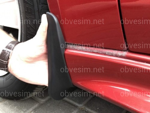 Бризковики Mitsubishi Lancer X під поріг (до рейсталінгу) комплект 4 шт.