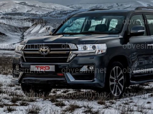 Обвіс тюнінг переднього бампера TRD Toyota Land Cruiser 200 2016-2022 колір чорний
