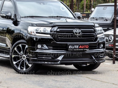 Обвіс тюнінг переднього бампера WALD Toyota Land Cruiser 200 2016-2022 колір чорний
