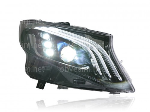Full led фари стиль Maybach Mercedes Benz W447 Vito / V-class / Metris (ліва + права) комплектні з блоками
